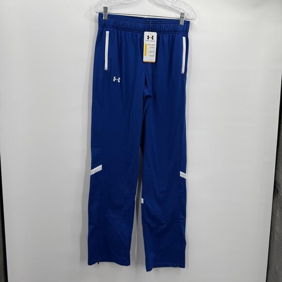 Under Armour Pants Womens Small Blue AllSeasonGear Loose Zip Hem Athletic Track - Picture 1 of 15
